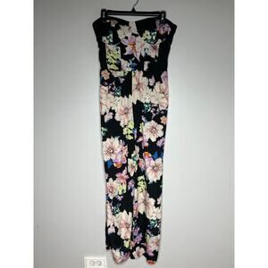 Band of Gypsies Floral Jumpsuit Size Large Bustier Pockets Sleeveless Spring